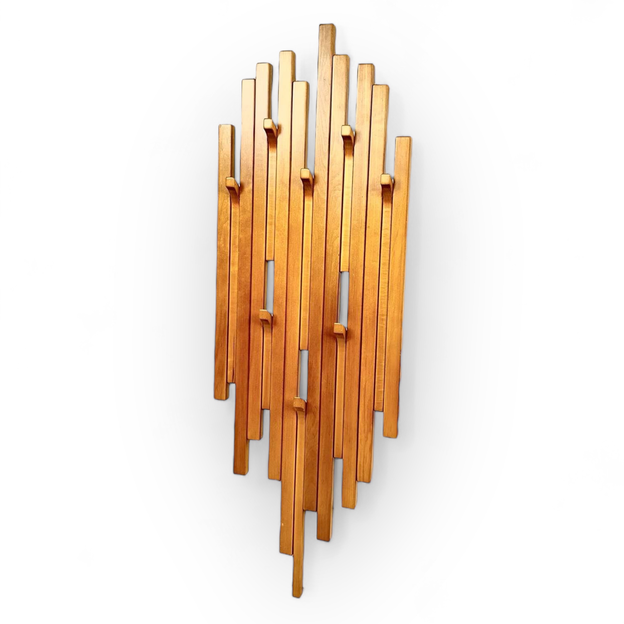 Вішак настінний асиметричний на 8 гачків дерево