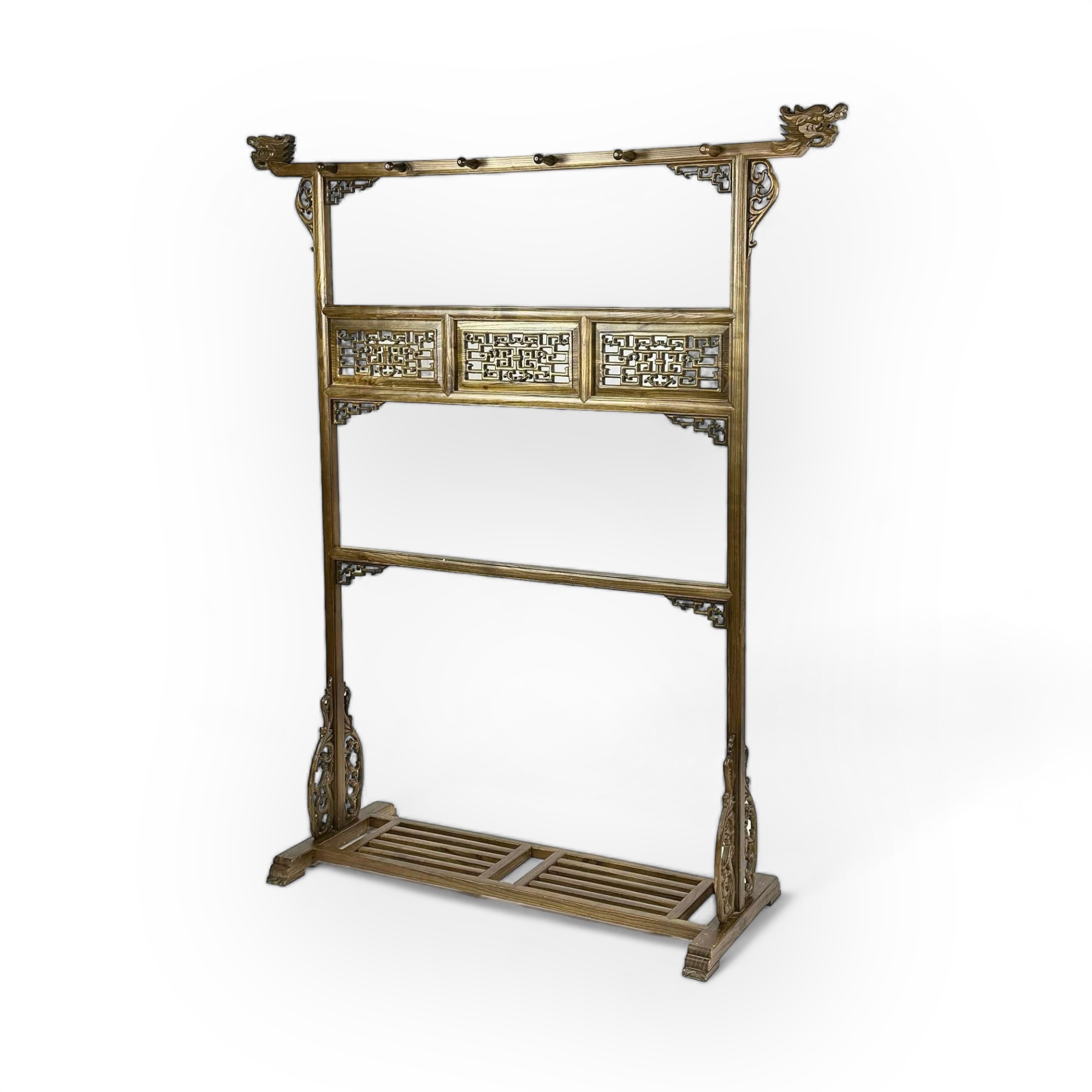 Вішак підлоговий китай дерево різблення вінтаж