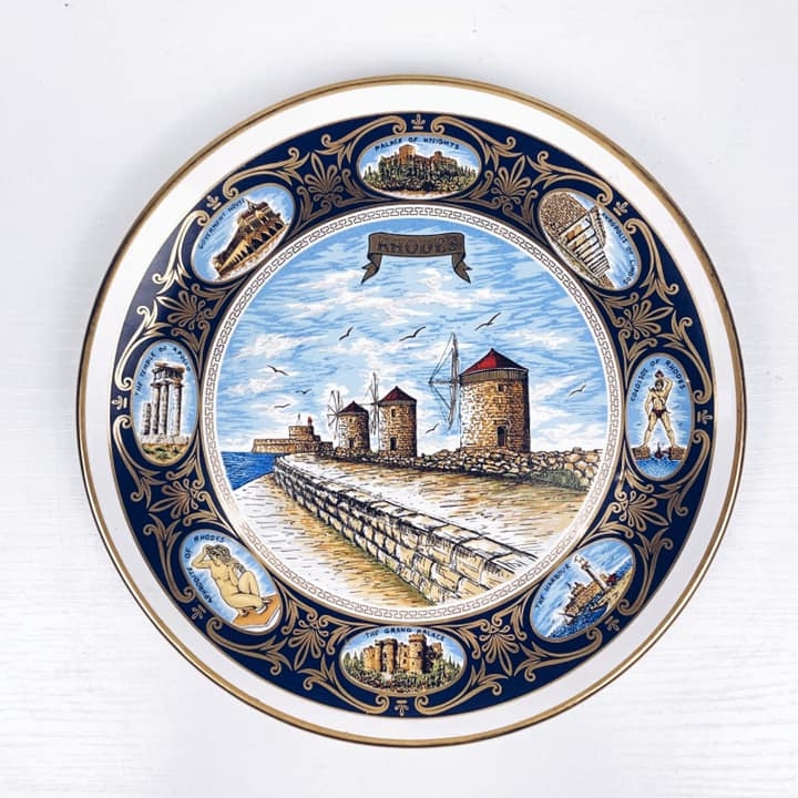 Тарілка декоративна настінна Rhodos порцеляна вінтаж
