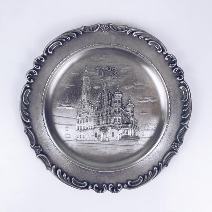 Тарілка декоративна Палац олово вінтаж SV-009