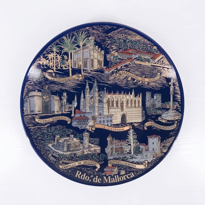 Тарілка декоративна чорна Mallorca вінтаж