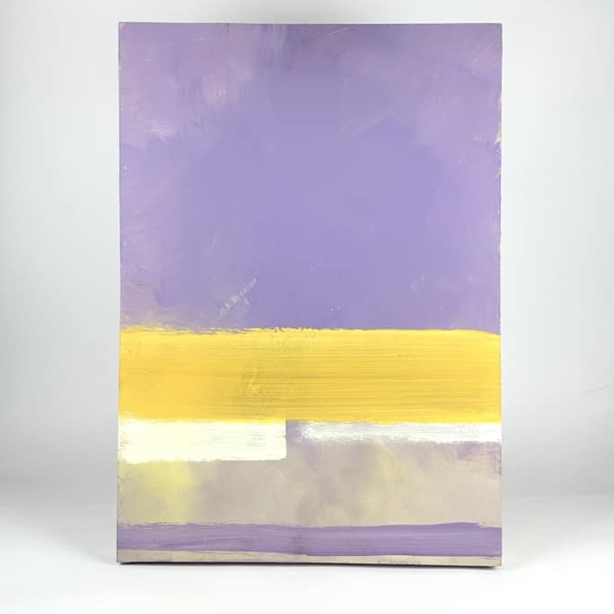 Живопис абстрактний фіолет/жовтий AR-869