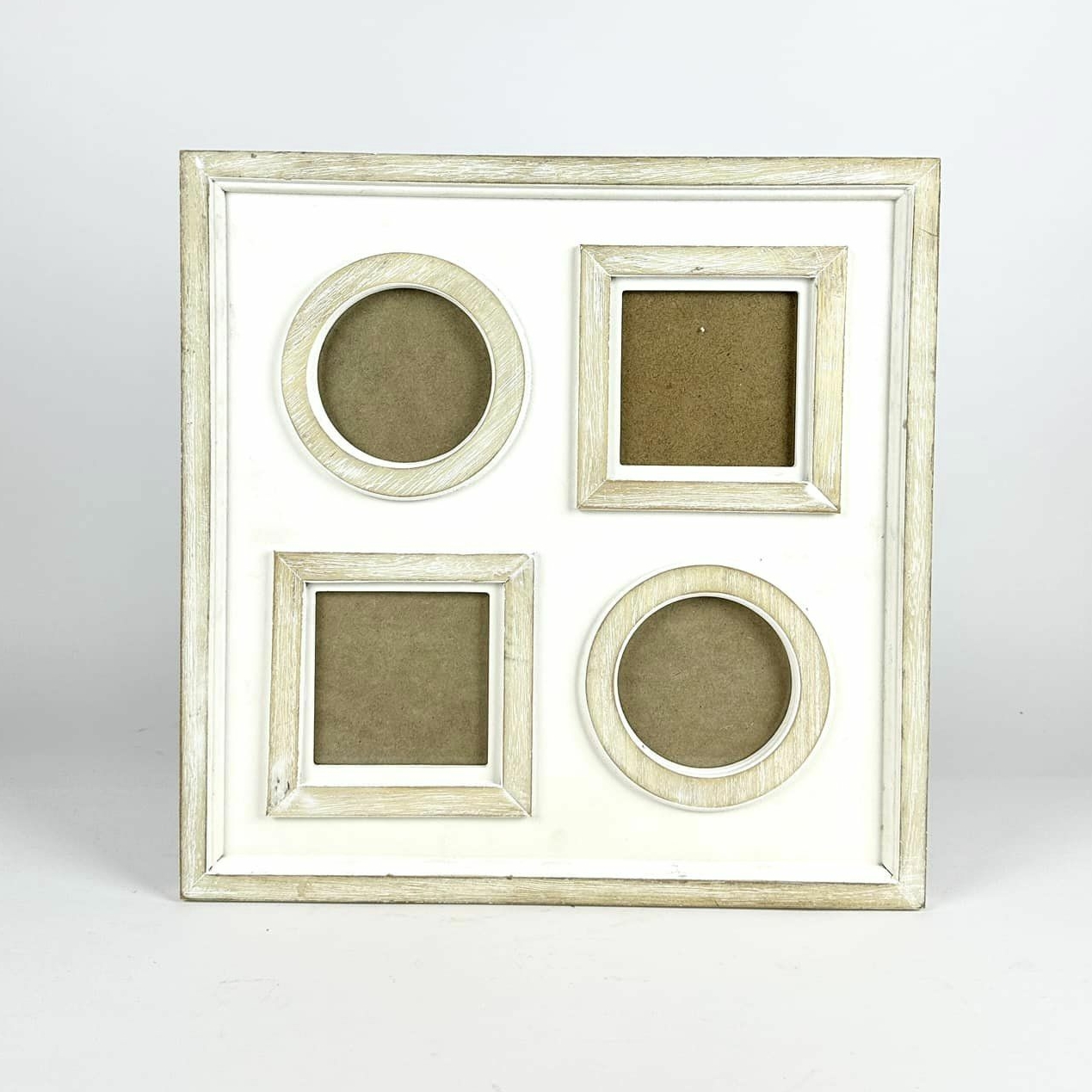 Рамка для 4-х фото біла з потертостями дерево AR-908