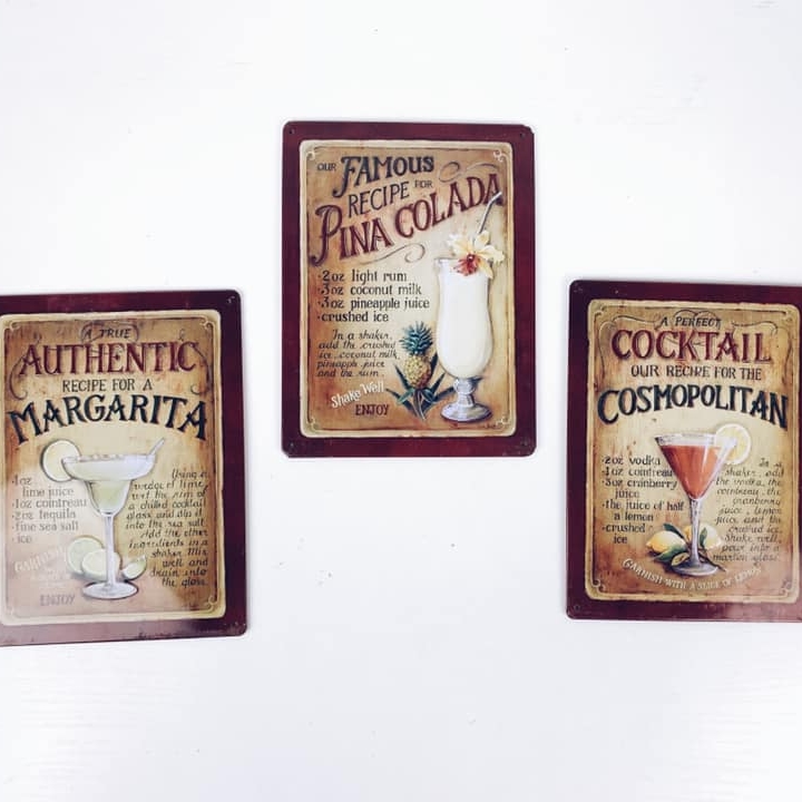 Постер Рецепт коктейлю на металі AR-459