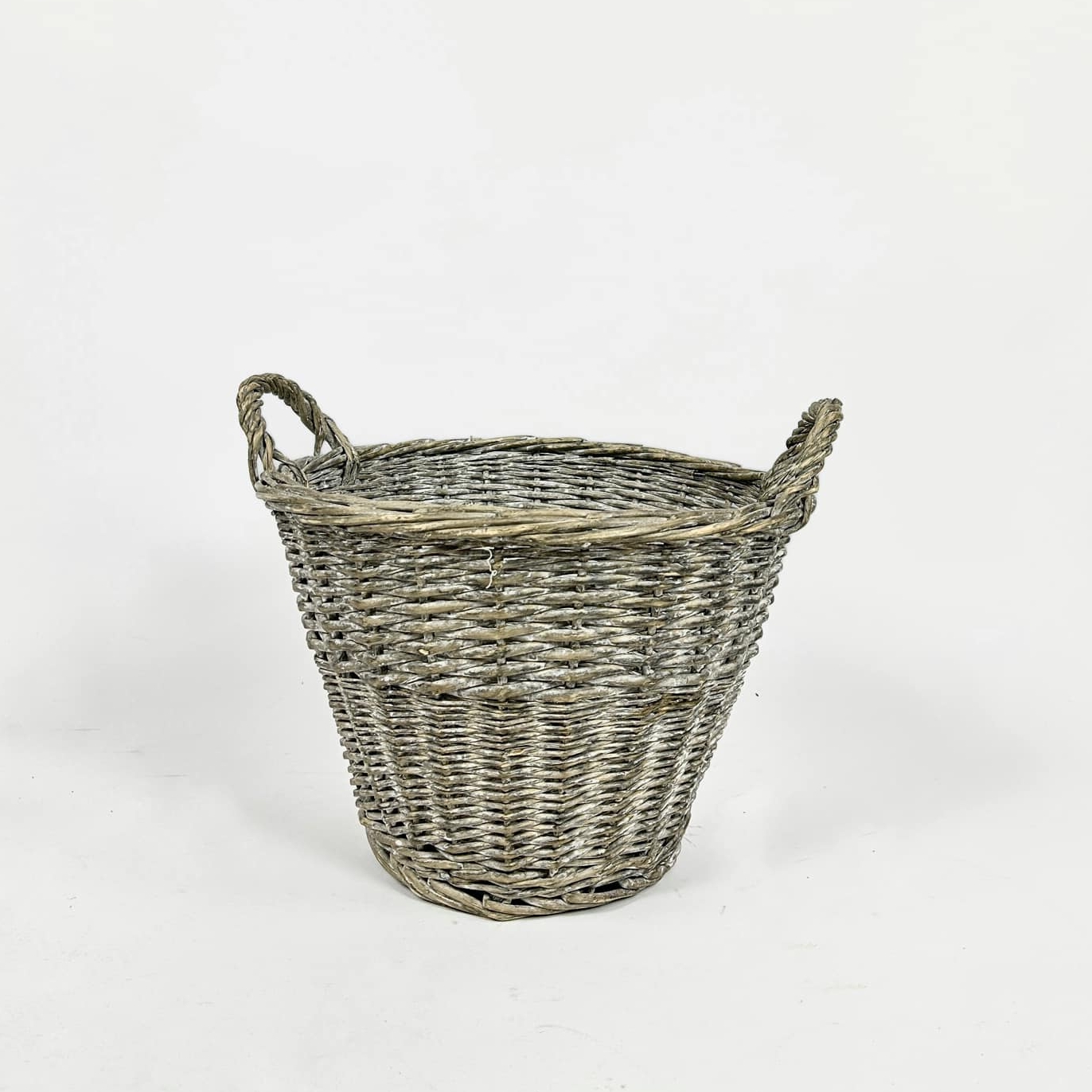 Кошик великий з 2 ручками сіро-білий лоза BA-158