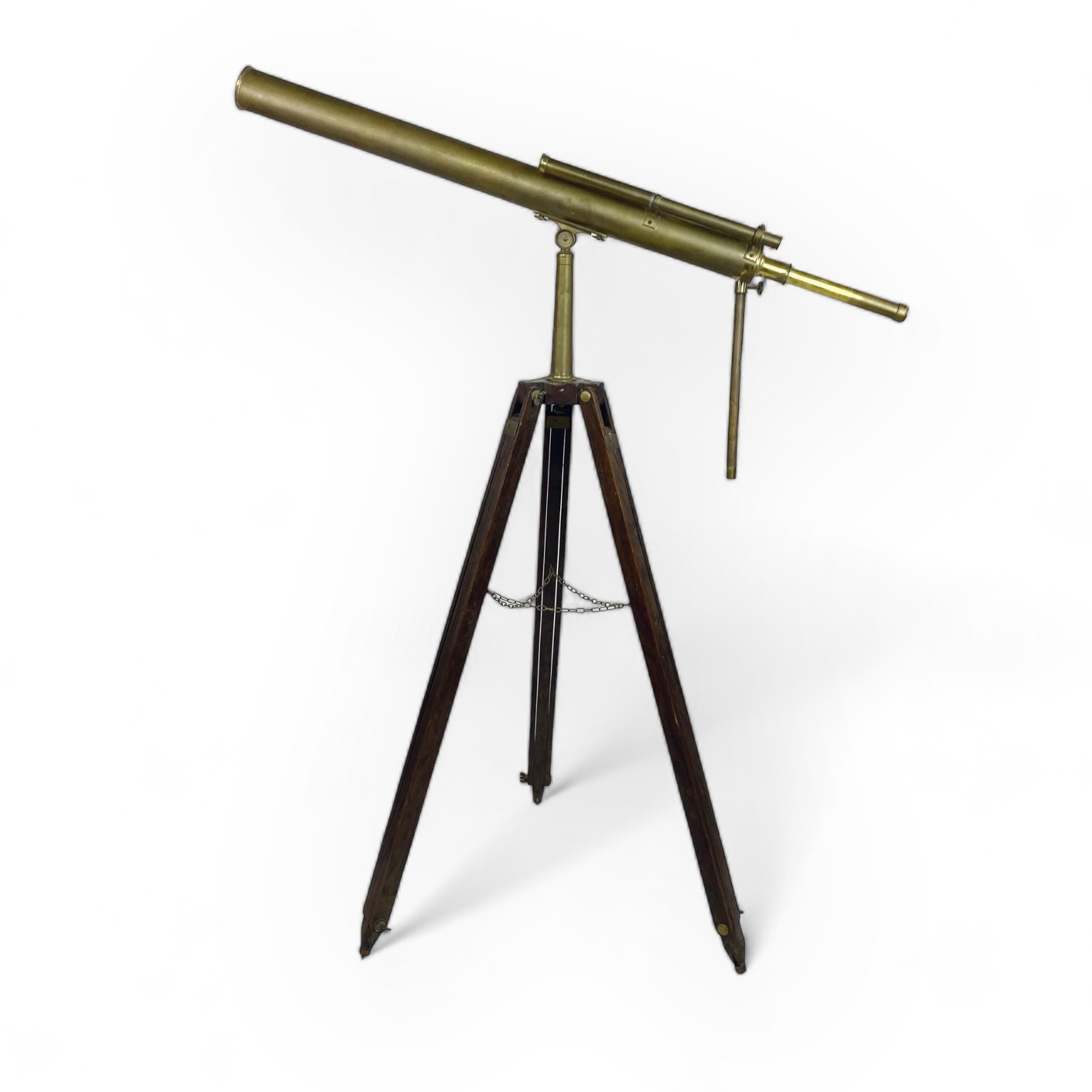 Труба підзорна велика на тринозі вінтаж латун/дерево GL-045