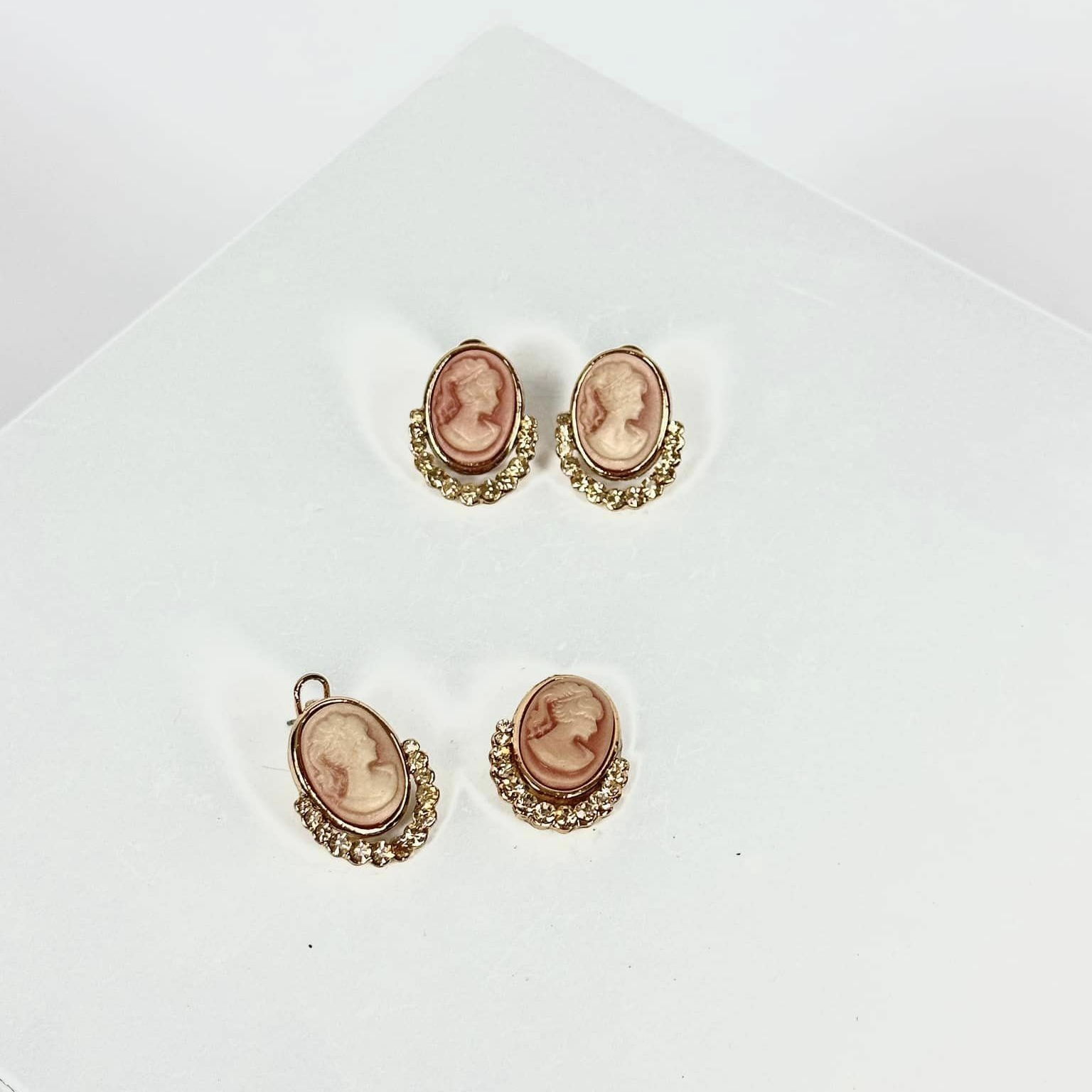 Сережки "камея рожева" пара