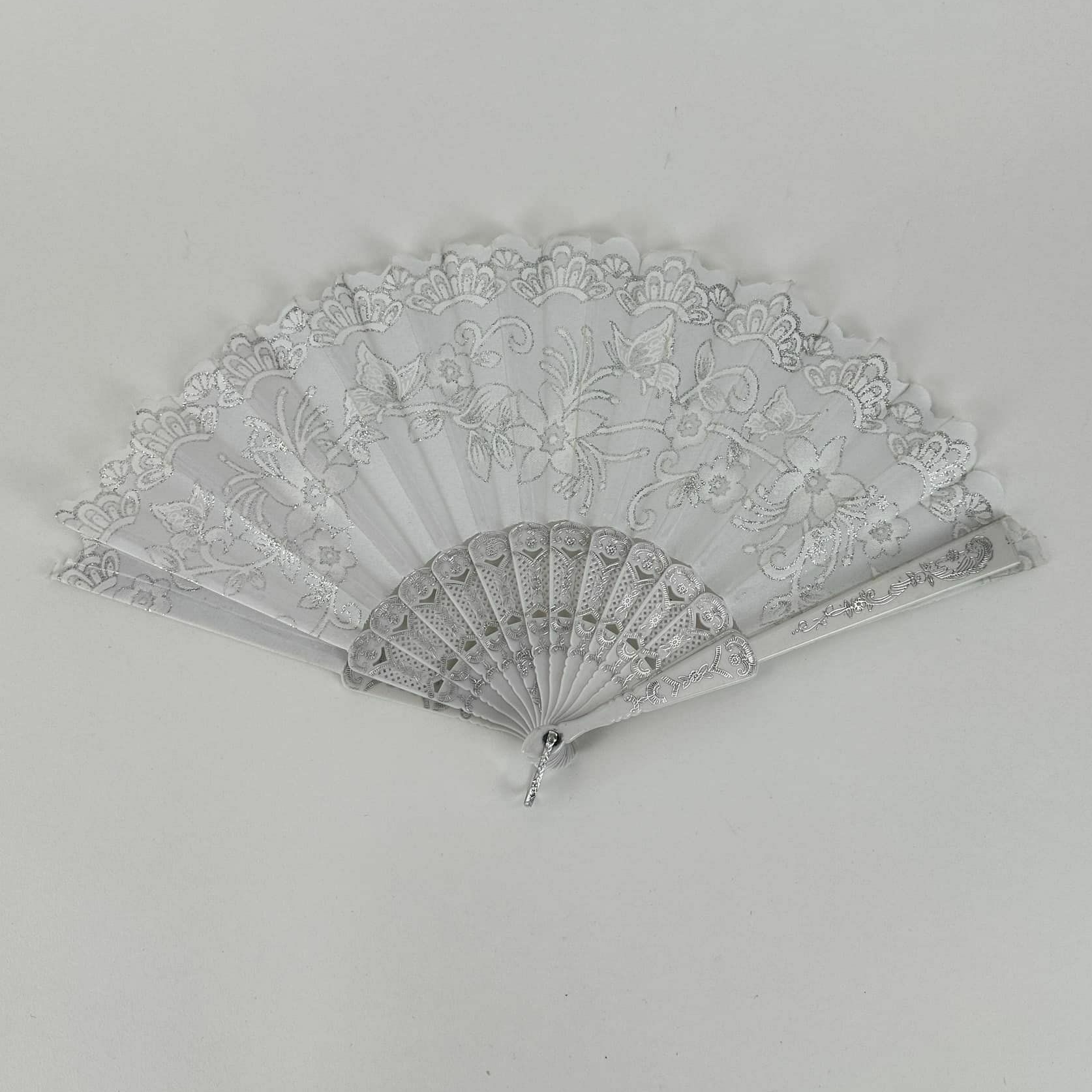 Віяло біле гіпюр/пластик