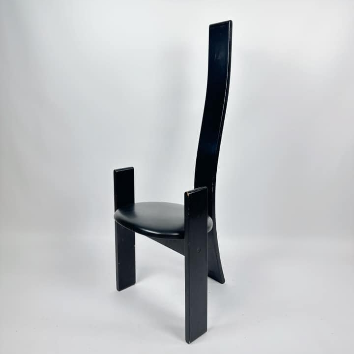 Стілець обідній Golem чорний шкіра/дерево вінтаж ST-130