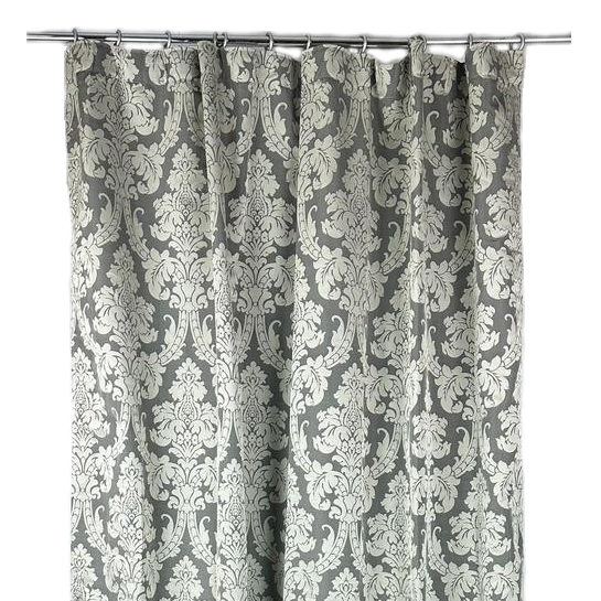 Штора дамаск жакард т-сірий/св-сірий на кулісці CR-034