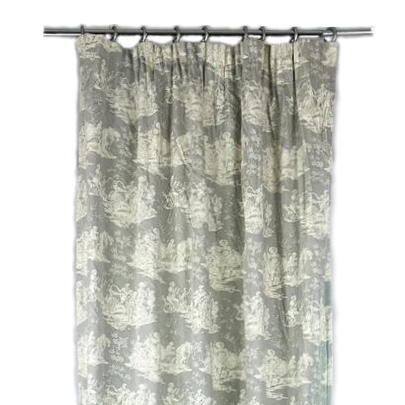 Штора сіра Туаль де Жуі з підкадкою на тасьмі CR-041