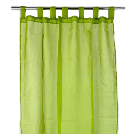 Штора-тюль салатова органза на петлях CR-049