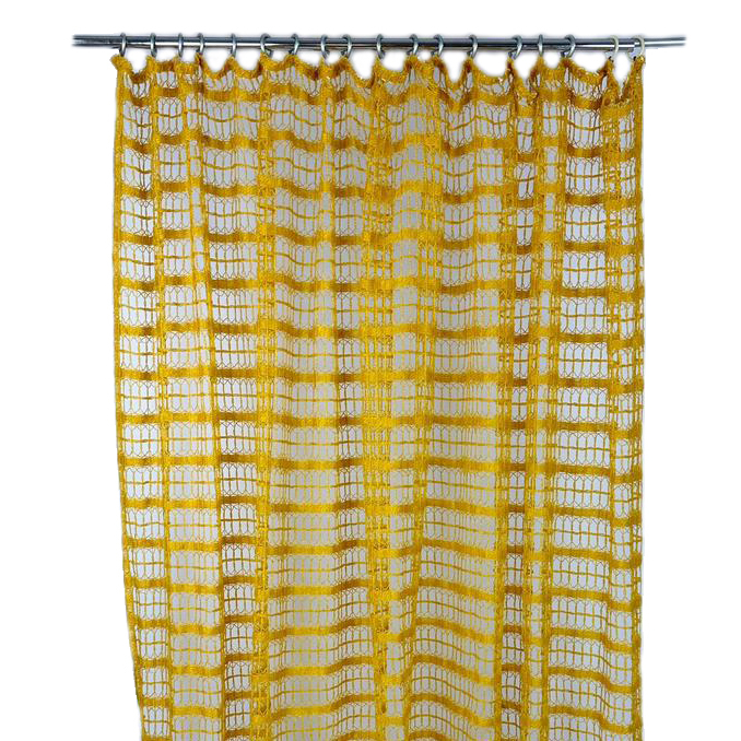 Штора жовта сітка ажурна CR-054
