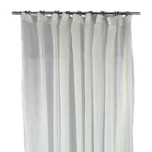 Тюль молочний вуаль на тасьмі CR-061