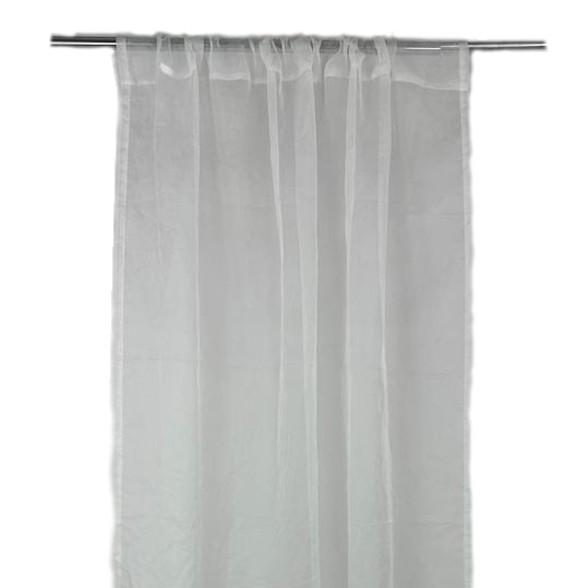 Тюль білий прозорий органза на кулісці CR-067