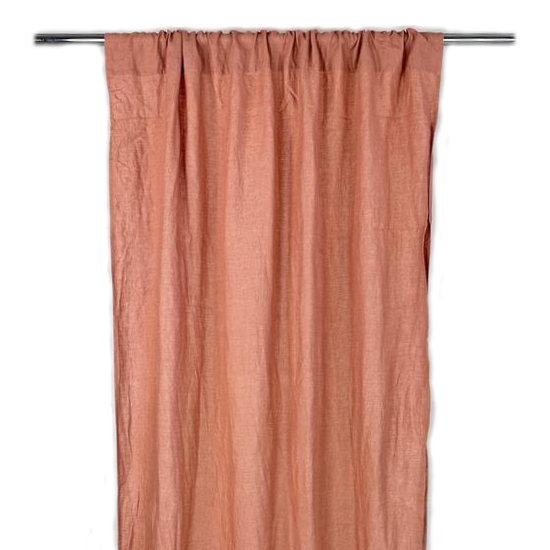 Штора теракота льон на кулісці CR-070