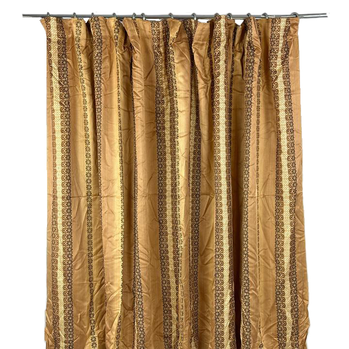 Штора беж/коричнева коротка ретро смуги на тасьмі CR-072