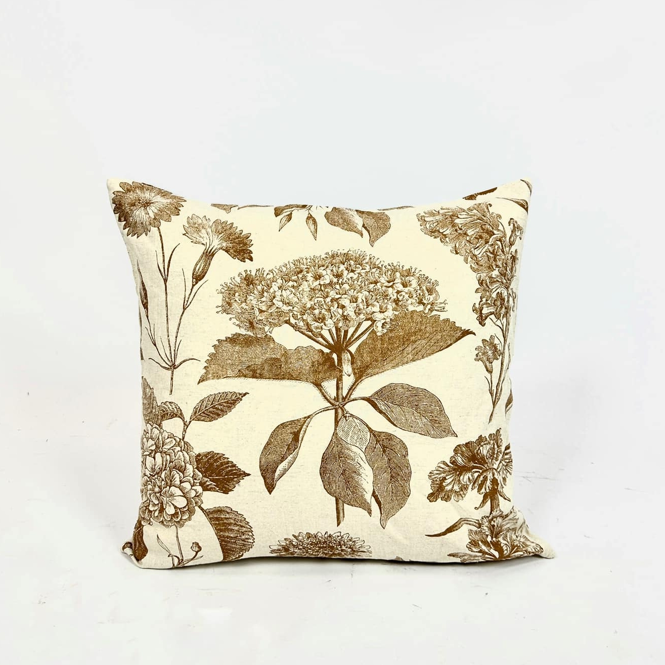 Подушка декоративна Ботаніка беж/коричневий бавовна PW-395