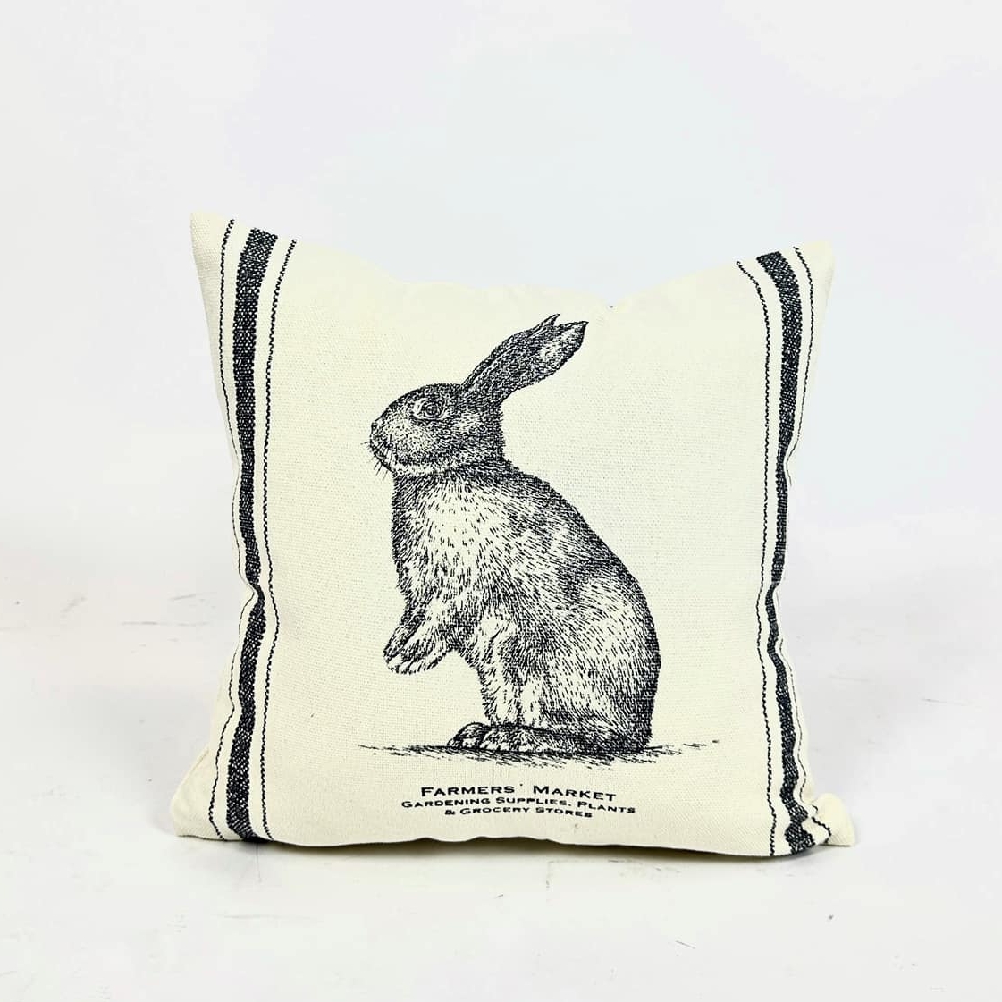Подушка декоративна Кролик натур/чорний бавовна PW-401