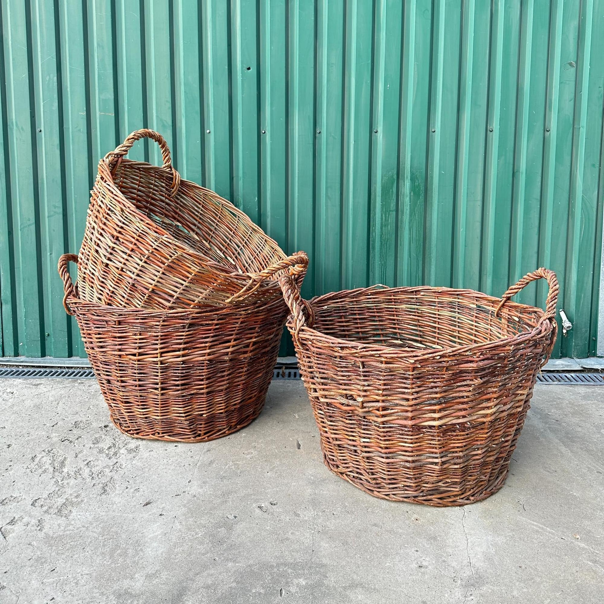 Кошик з 2 ручками великий плетений лоза BA-160