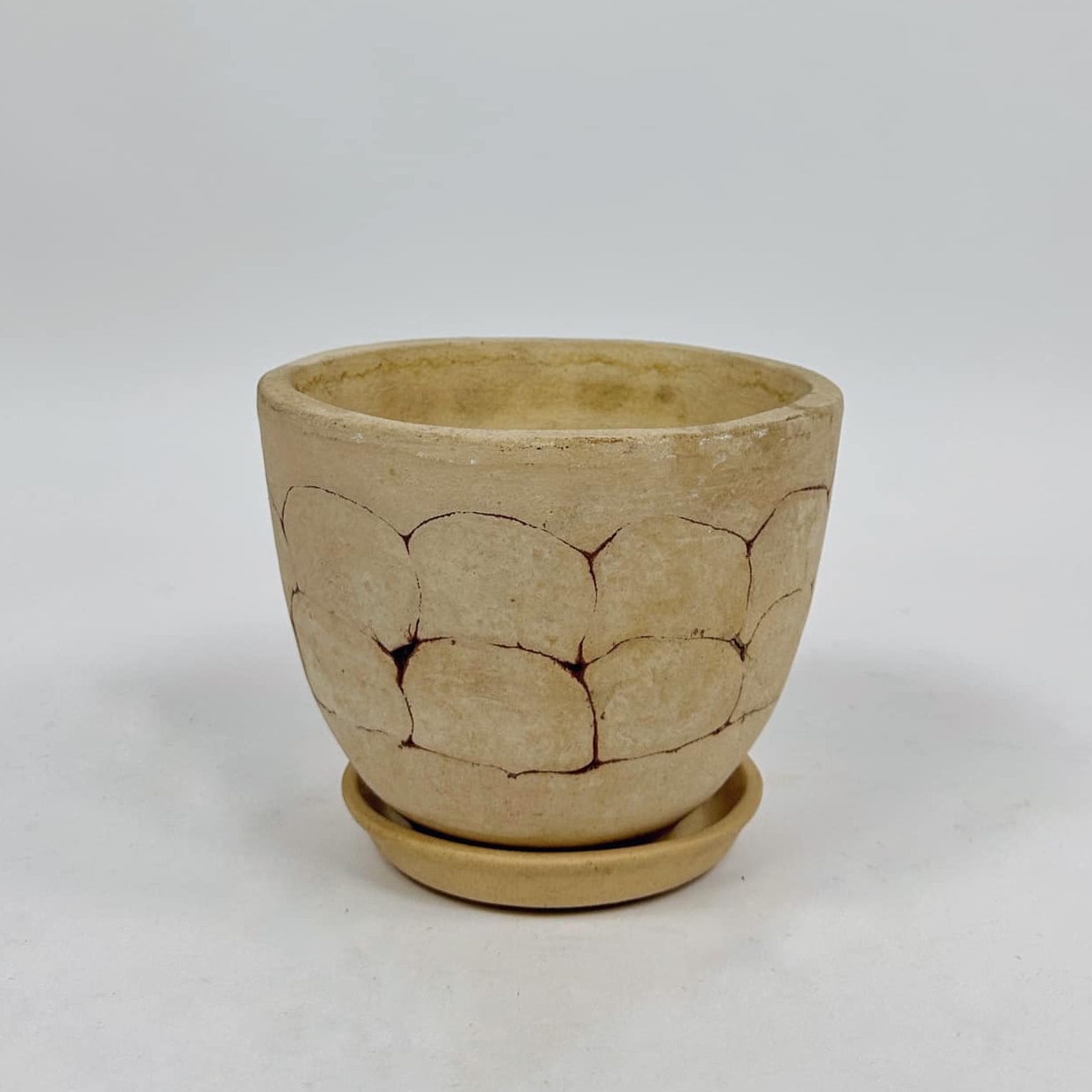 Кашпо-вазон великий з підставкою беж кераміка 2