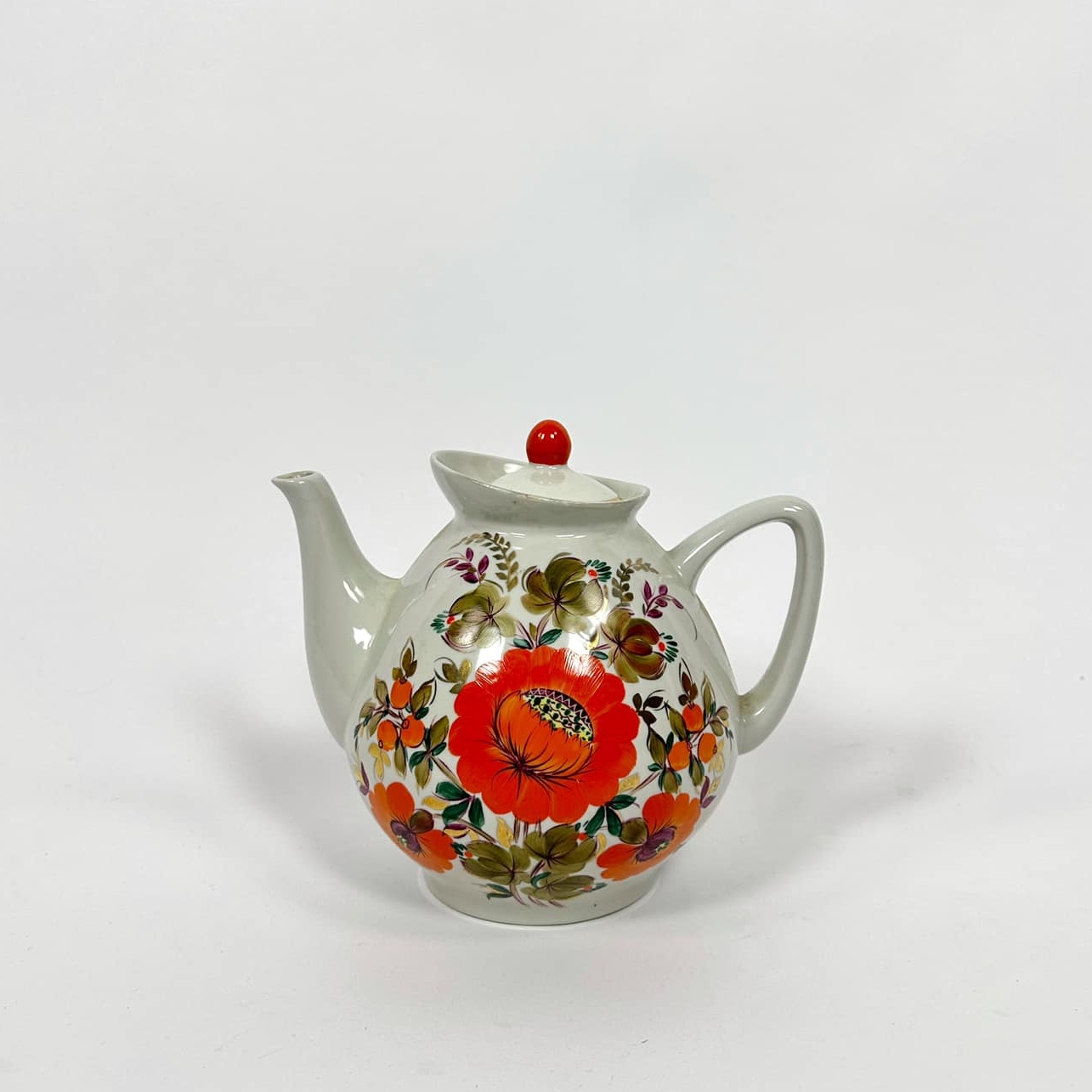 Чайник-заварник з розписом вінтаж кераміка TE-194