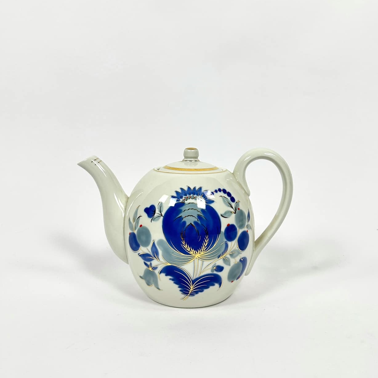 Чайник-заварник з розписом вінтаж кераміка TE-197