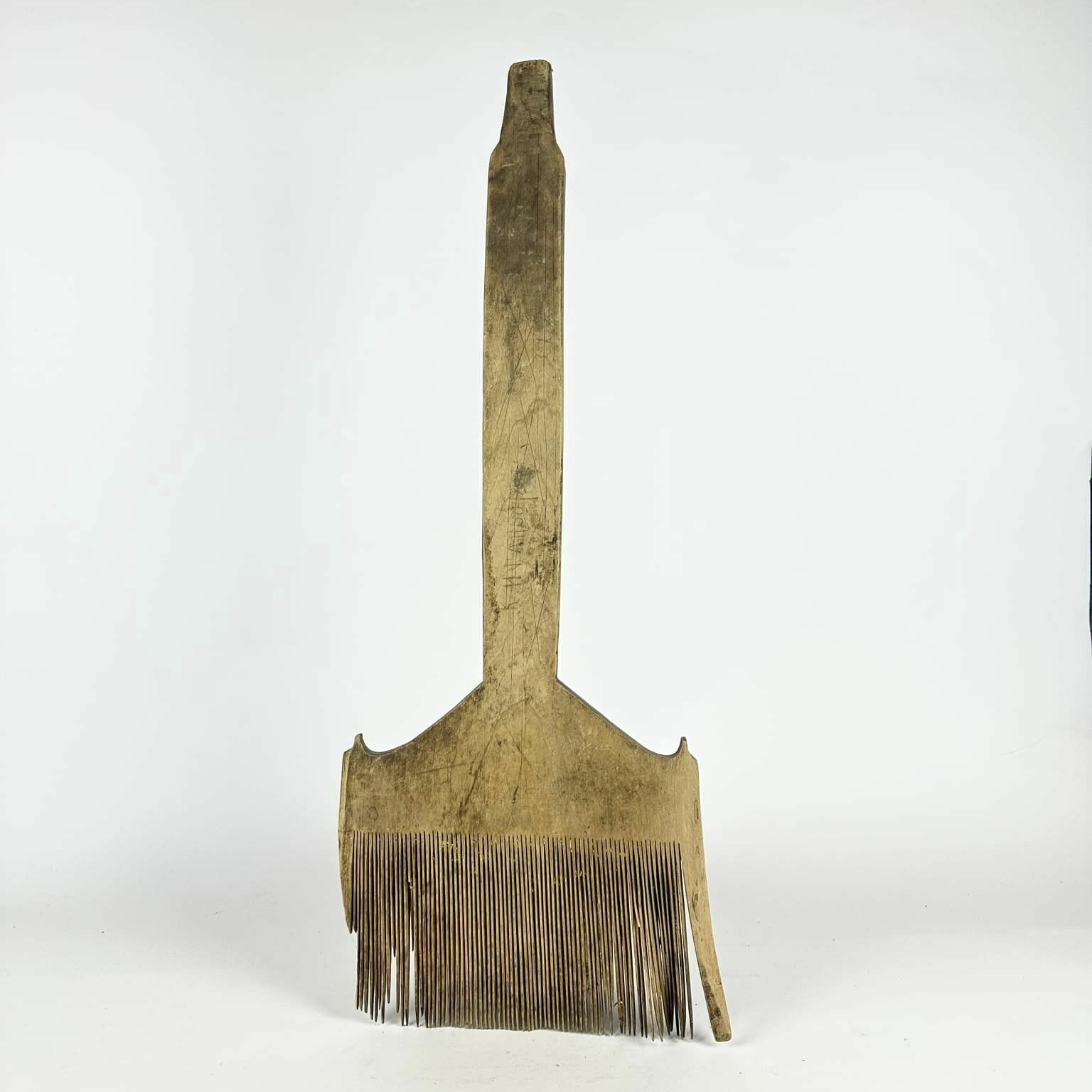 Гребінь/чесало для вичісування пряжі етно вінтаж дерево