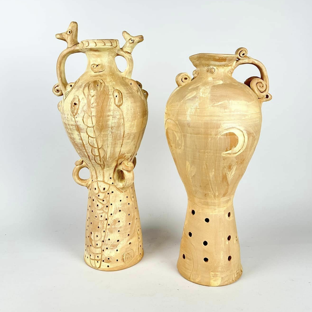 Глечик-ліхтар з баранцями етно авторська кераміка EN-112