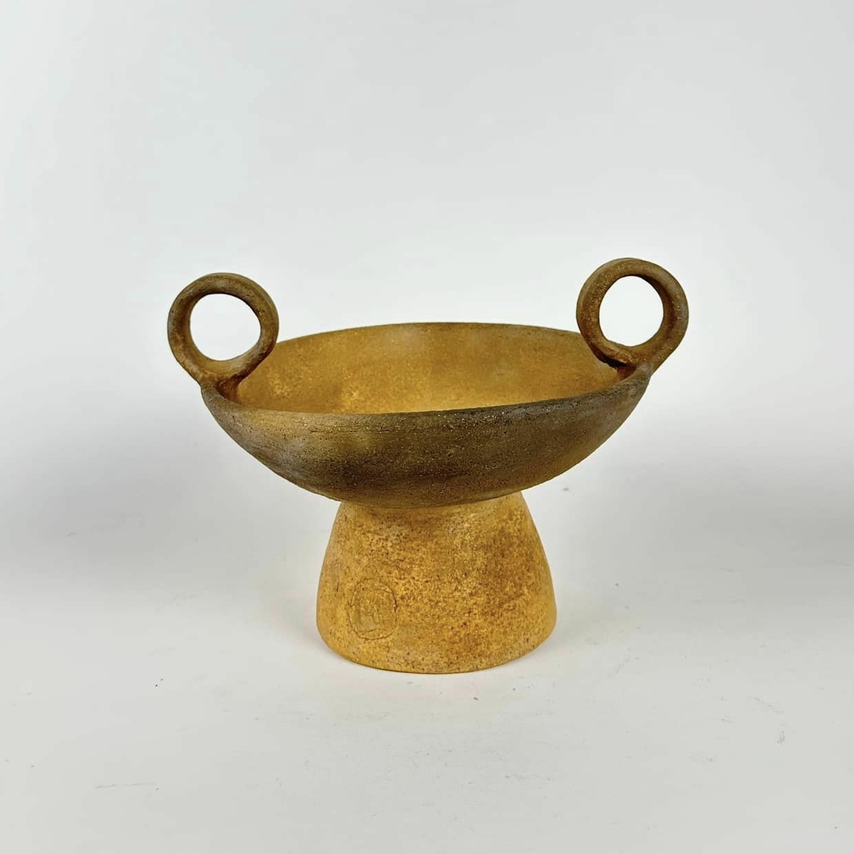 Ваза-чаша висока з 2 ручками етно авторська кераміка EN-119