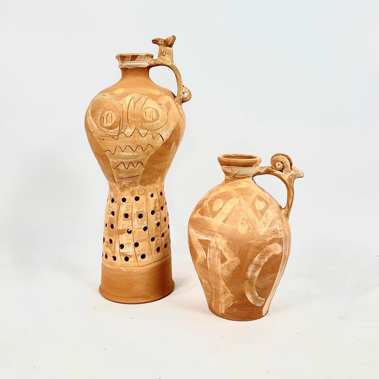 Глечик-ліхтар з баранцями етно авторська кераміка EN-136