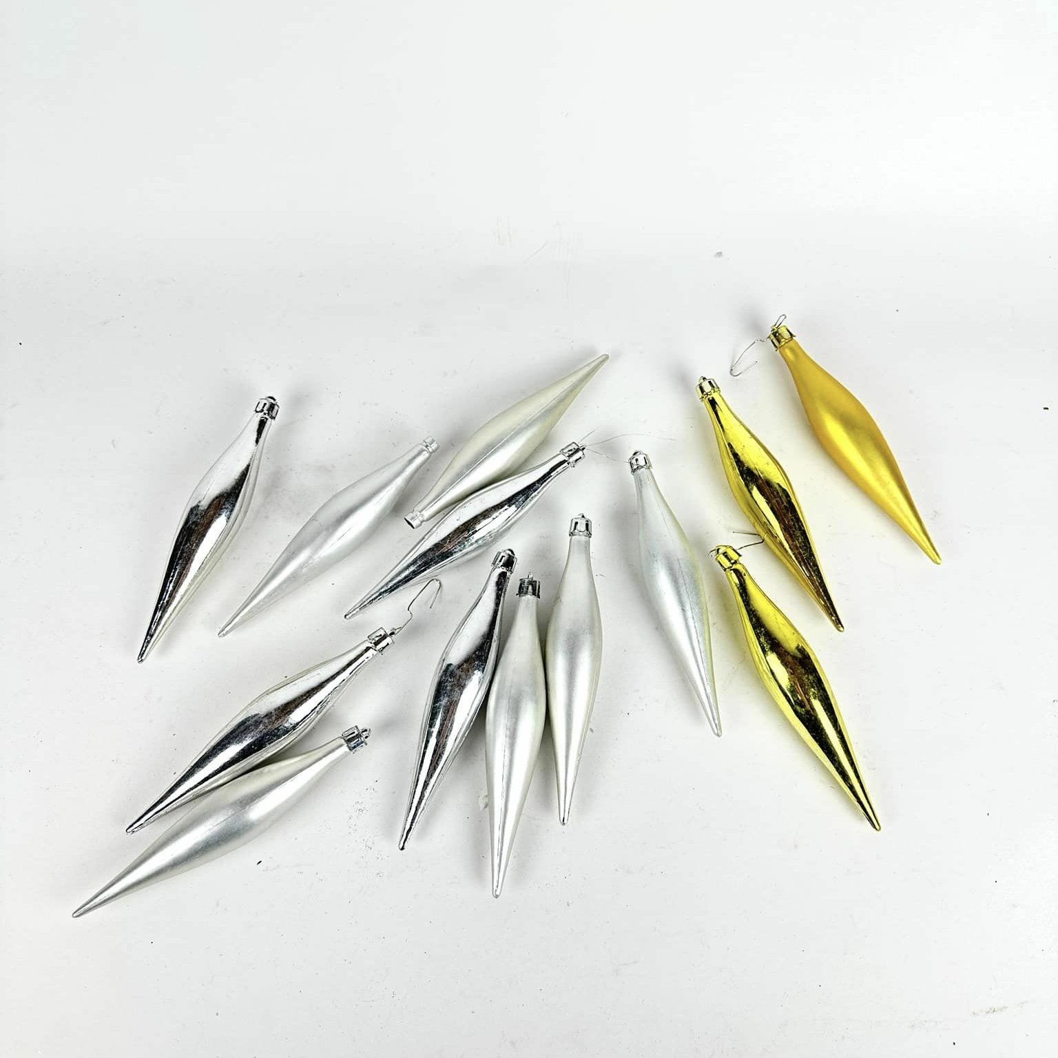 Ялинкова прикраса "бурулька" срібло/золото пластик