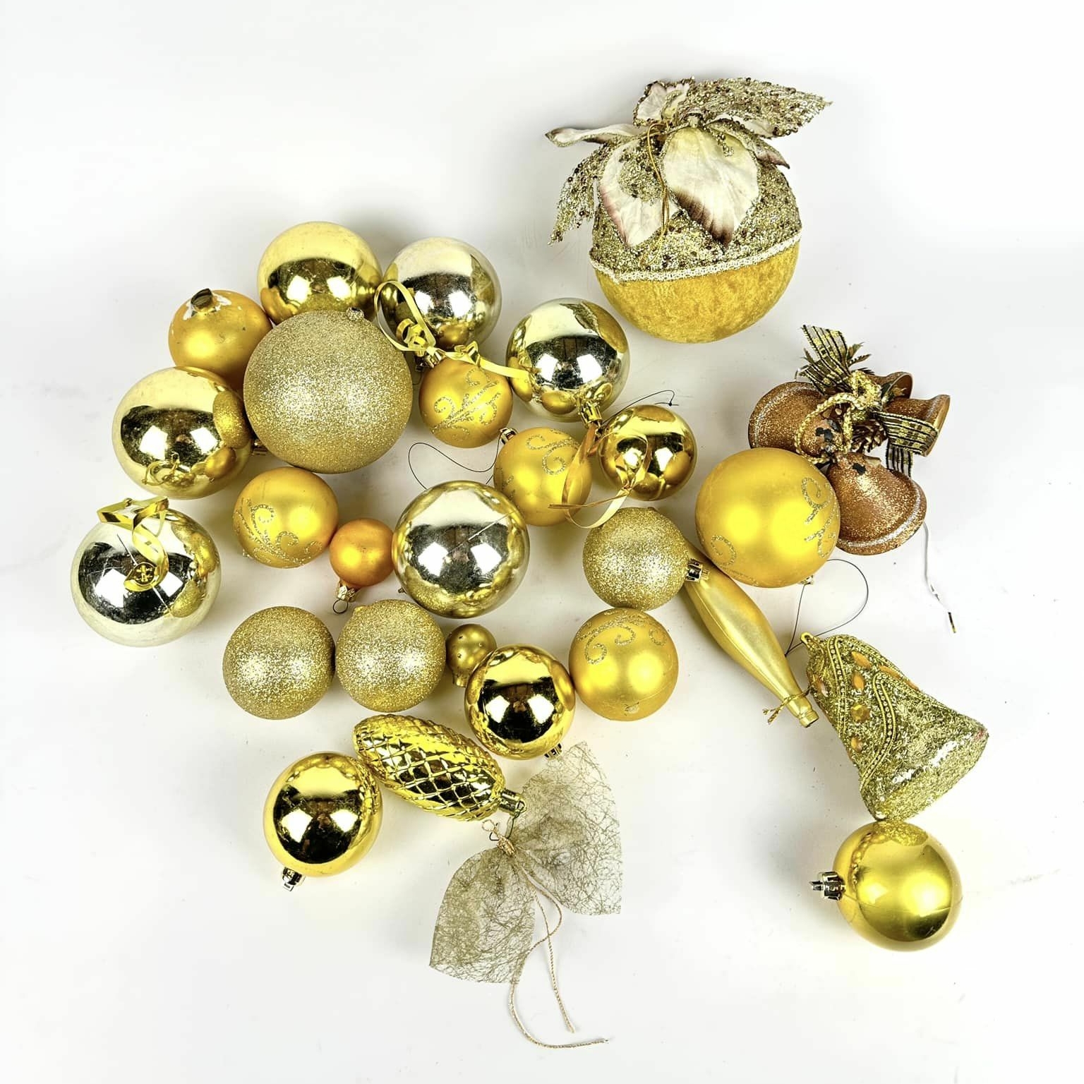 Ялинкова прикраса мікс 6 жовте золото