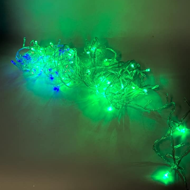 LED-гірлянда прозора синє/зелене світло