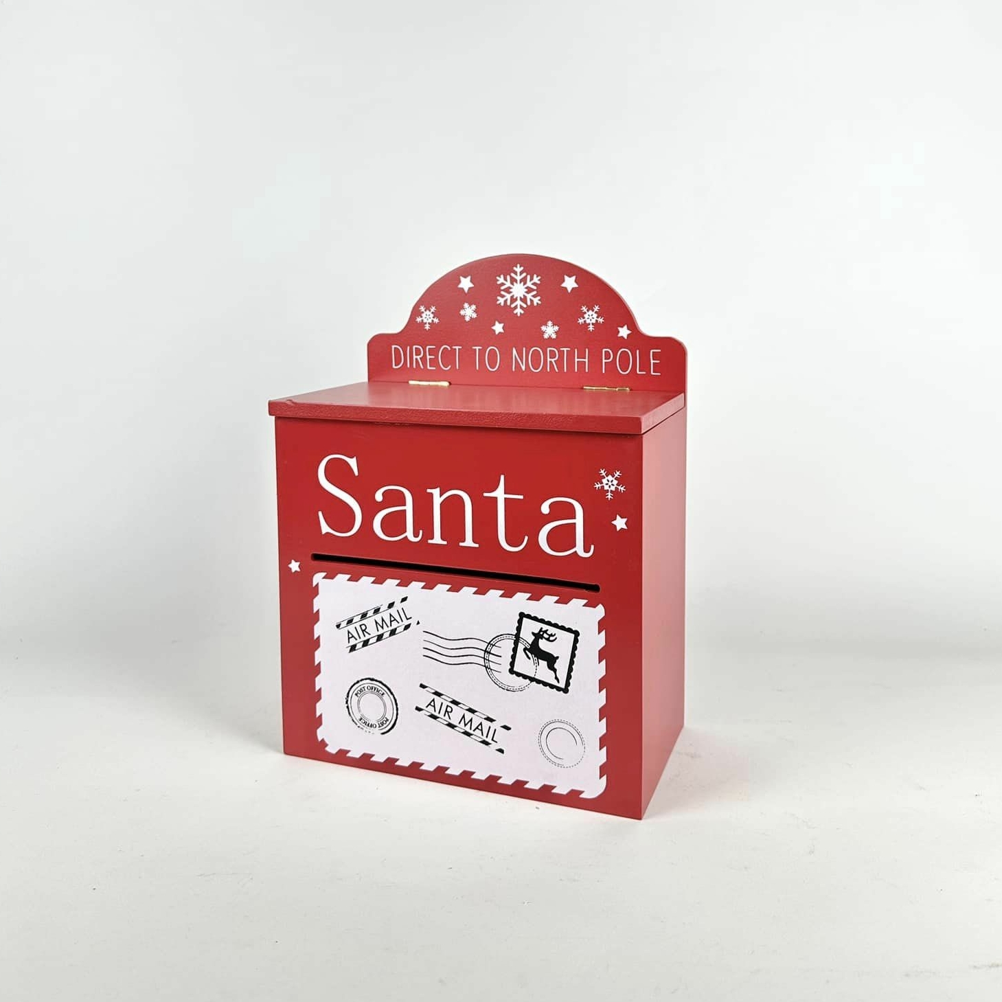 Скринька поштова новорічна  середня червона BX-124