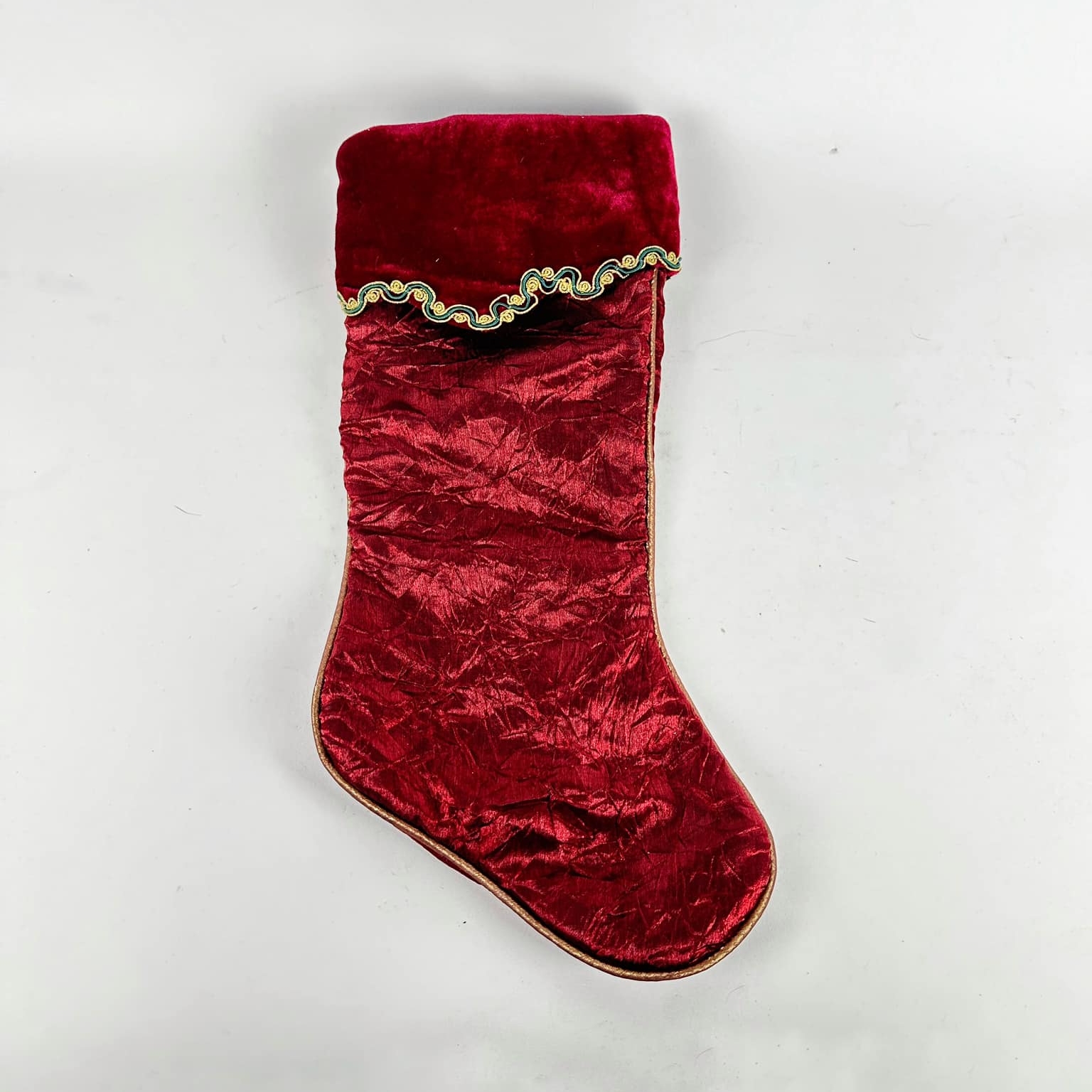 Чобіток для подарунків т-червоний велюр 1