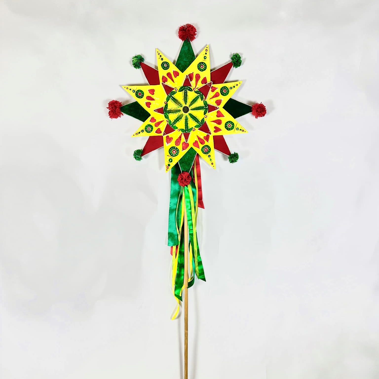 Звізда/Зірка різдвяна жовто-зелена середня