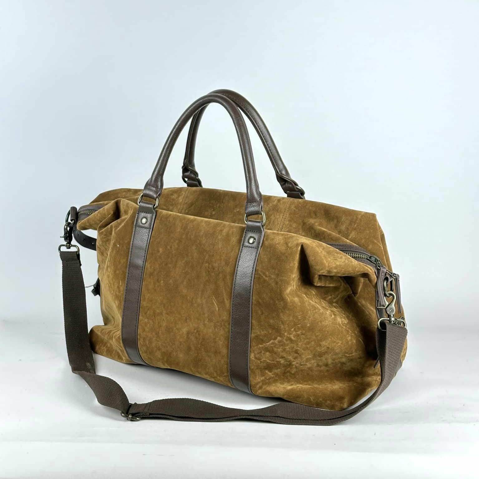 Сумка дорожня коричнева штучна замша MB-156