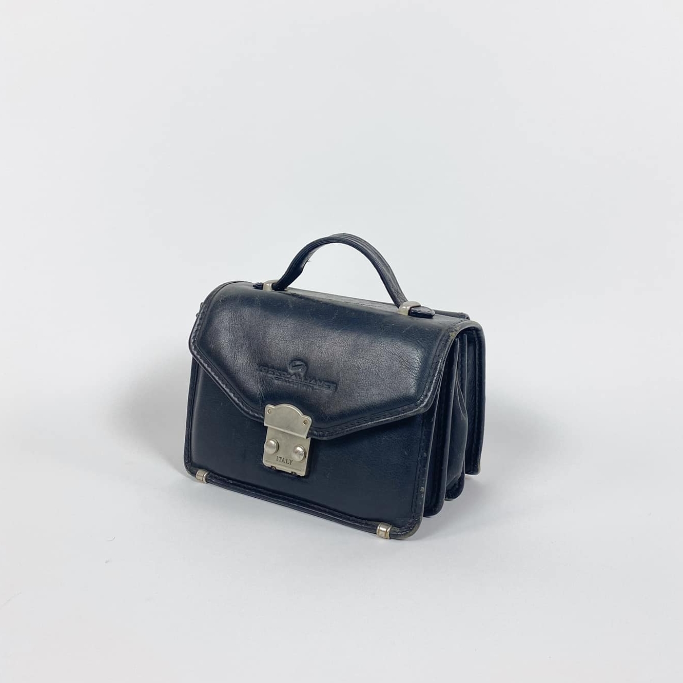 Сумка для документів мала чоловіча (барсетка) чорна шкіра MB-157