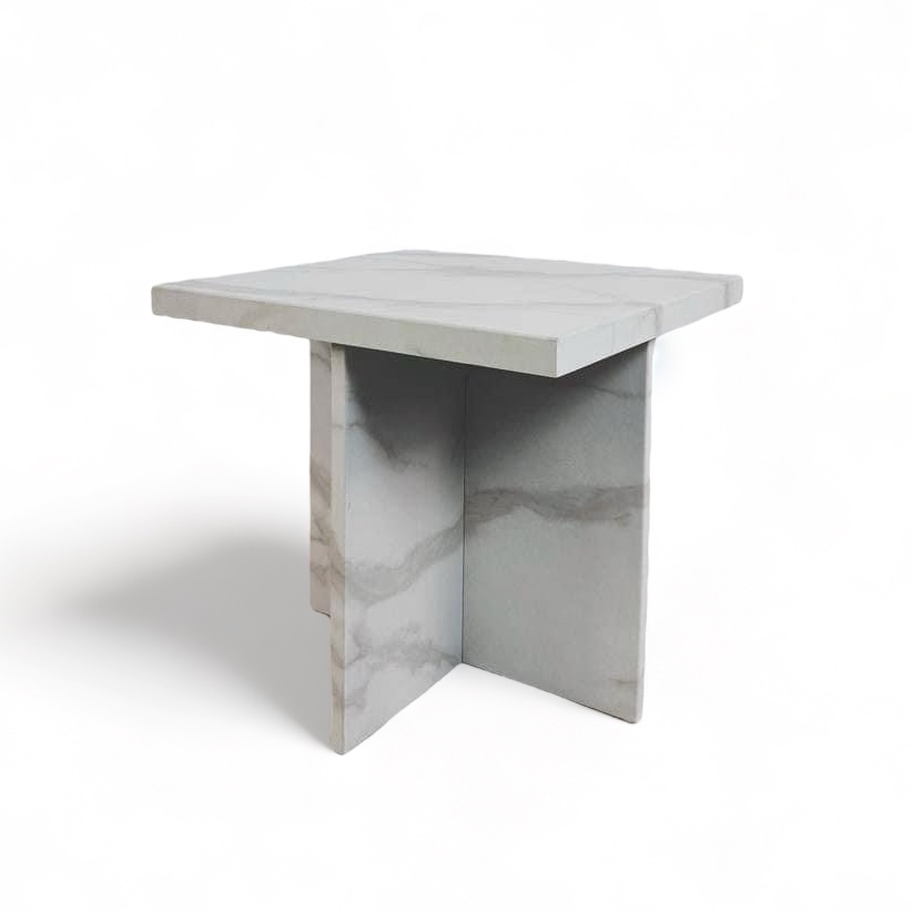 Столик кавовий квадратний мдф "білий мармур" TB-856