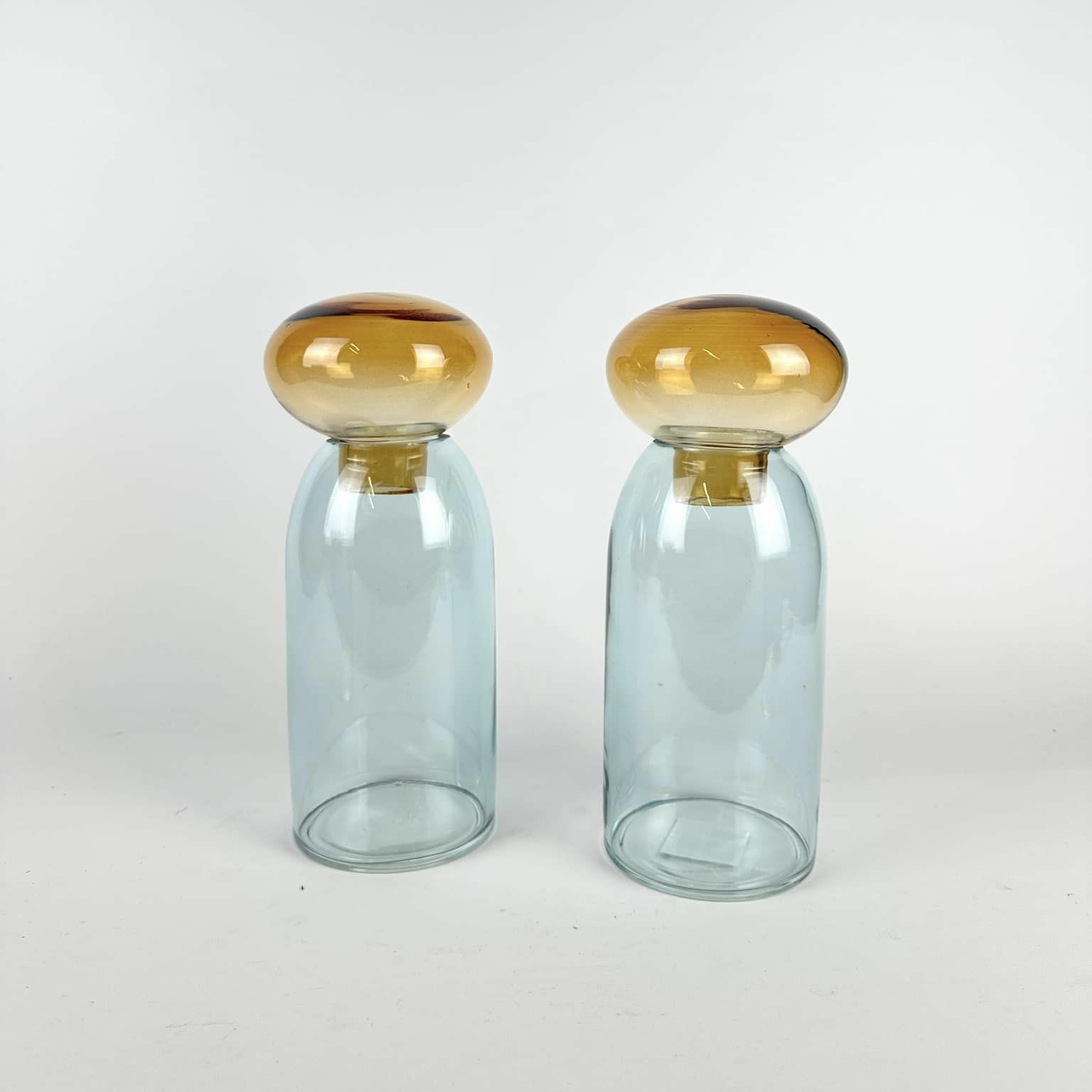 Графин / Ваза скло блакитне/коричневе KF-100