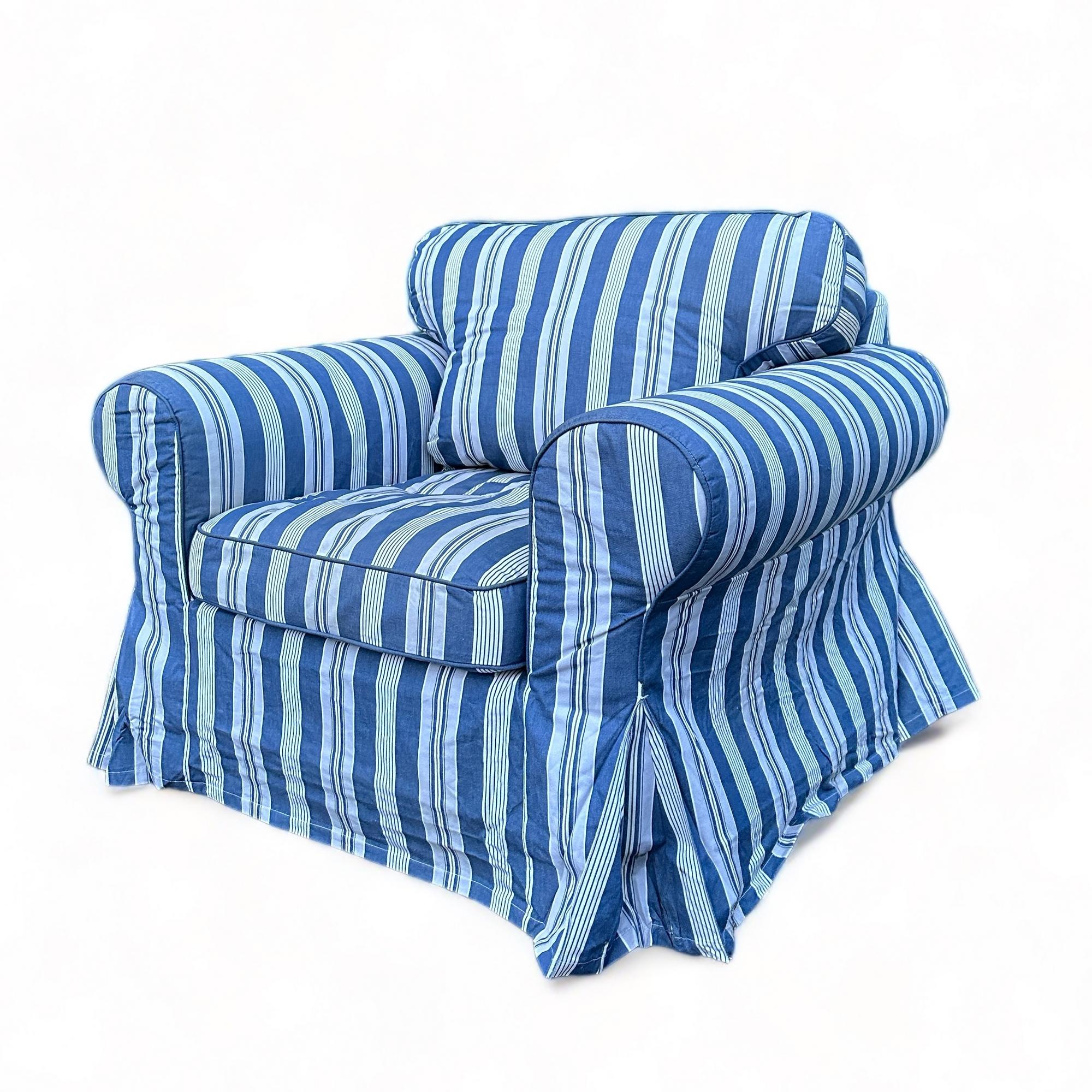 Крісло класичне синьо-біла смужка CH-158