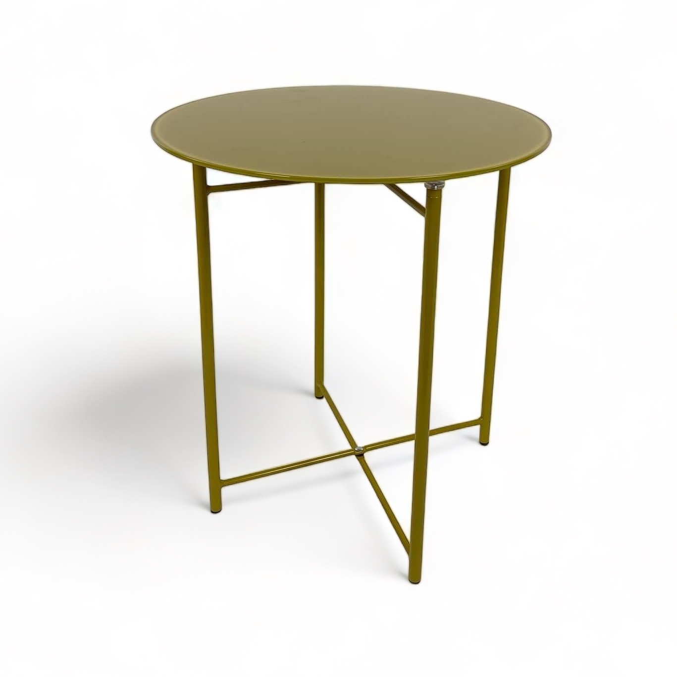 Столик кавовий круглий охра метал TB-858