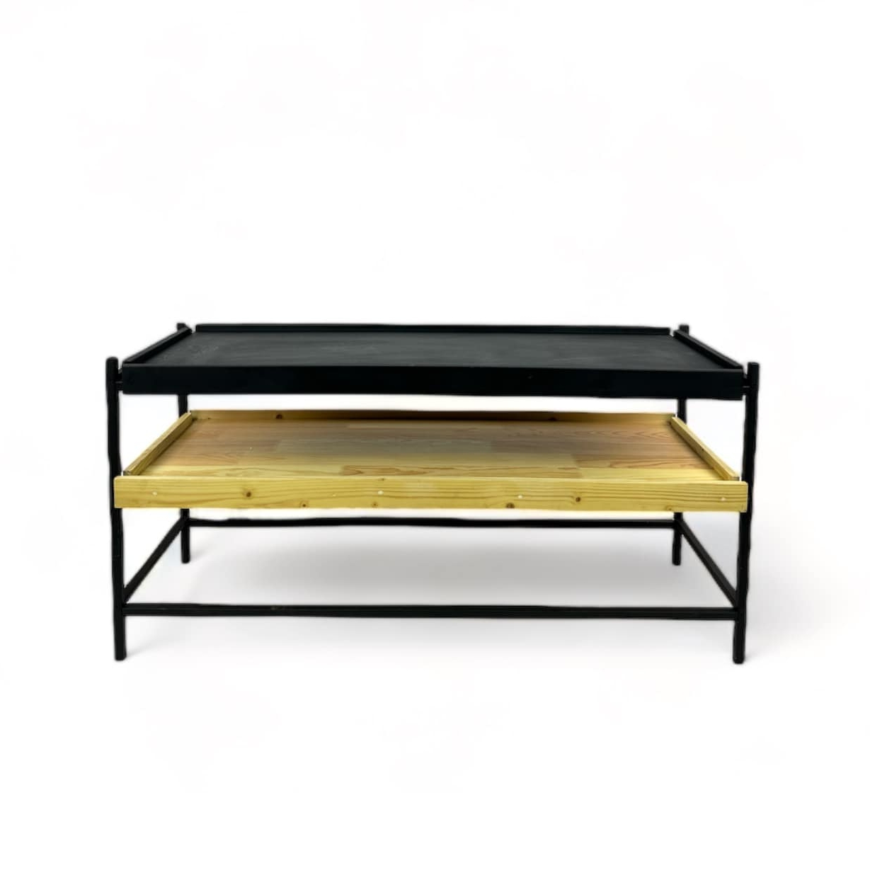 Стелаж / Кавовий столик з полицею модульний дерево/метал SR-082