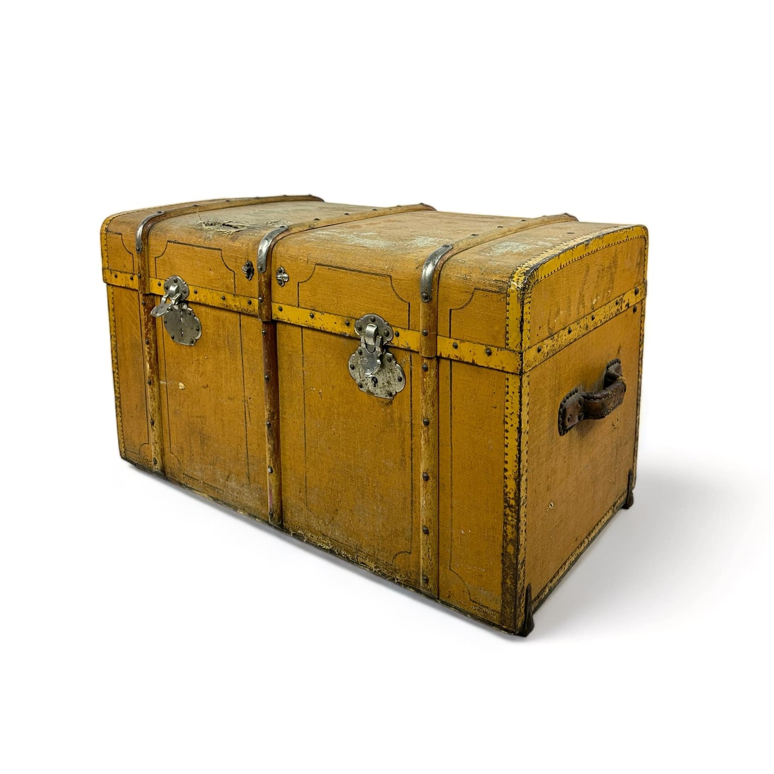 Валіза-скриня дорожня велика жовта вінтаж VL-113