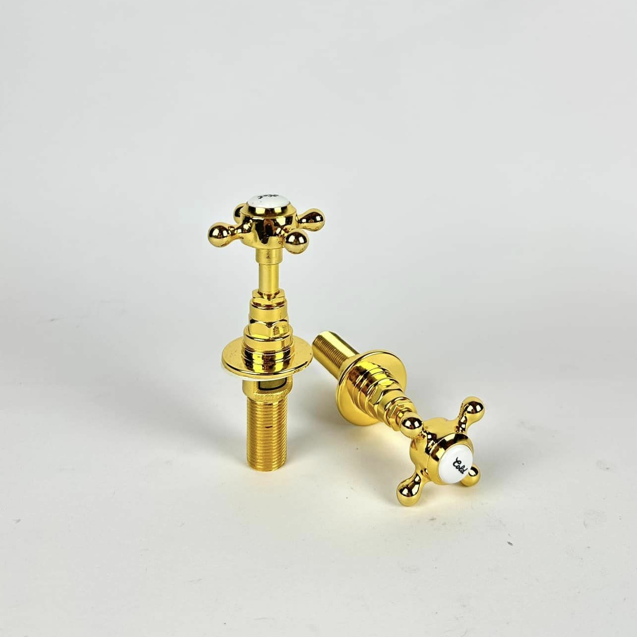 Пара ручок змішувача (Великобританія) золото метал/кераміка 5