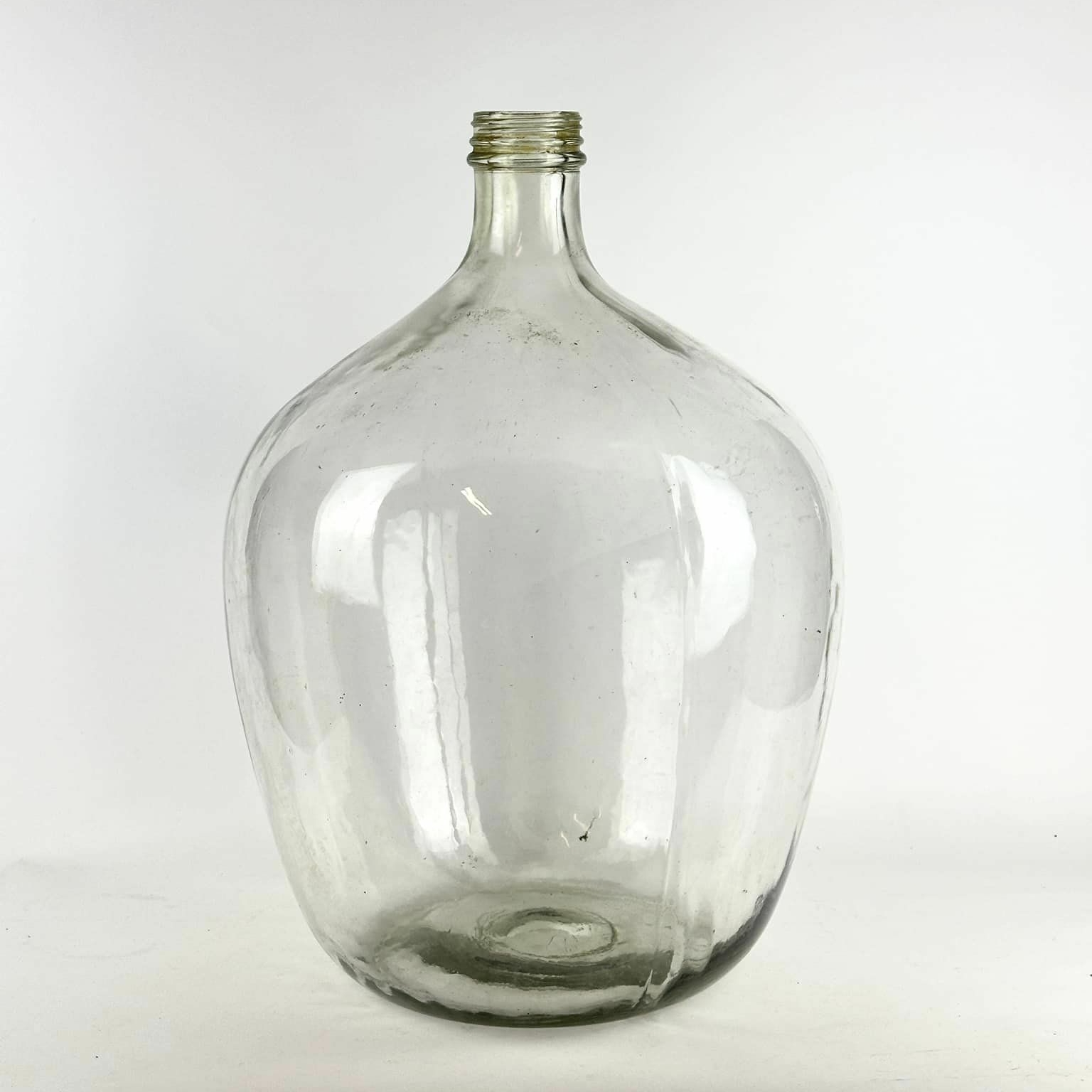 Бутель великий на 50 л прозоре скло з металевим кошиком KF-103