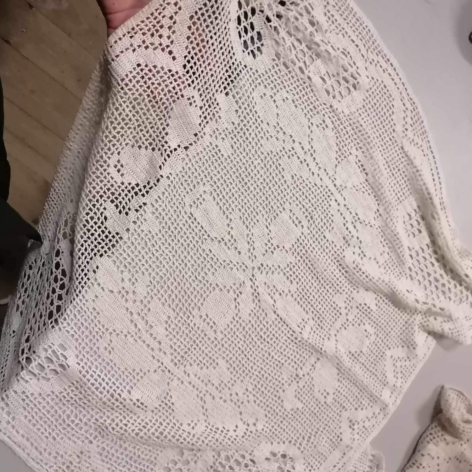 Серветка квадратна вершкова плетена гачком вінтаж TT-220