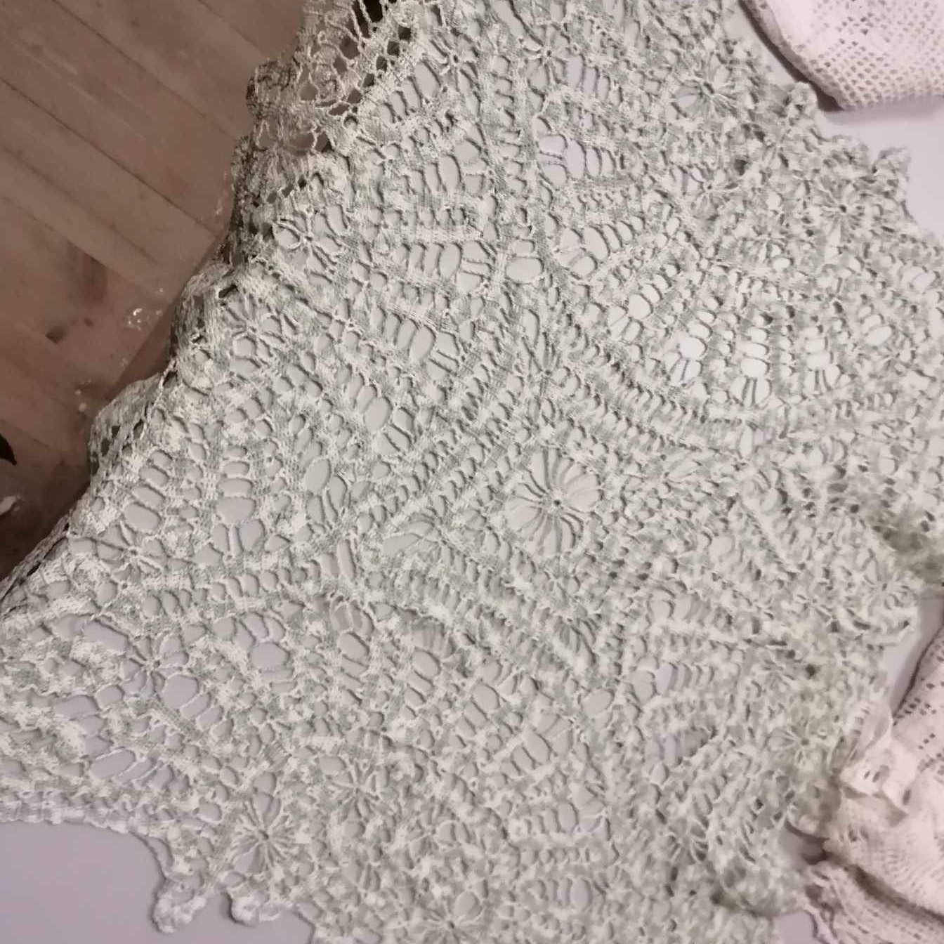 Серветка квадратна сірий меланж плетена гачком вінтаж TT-221