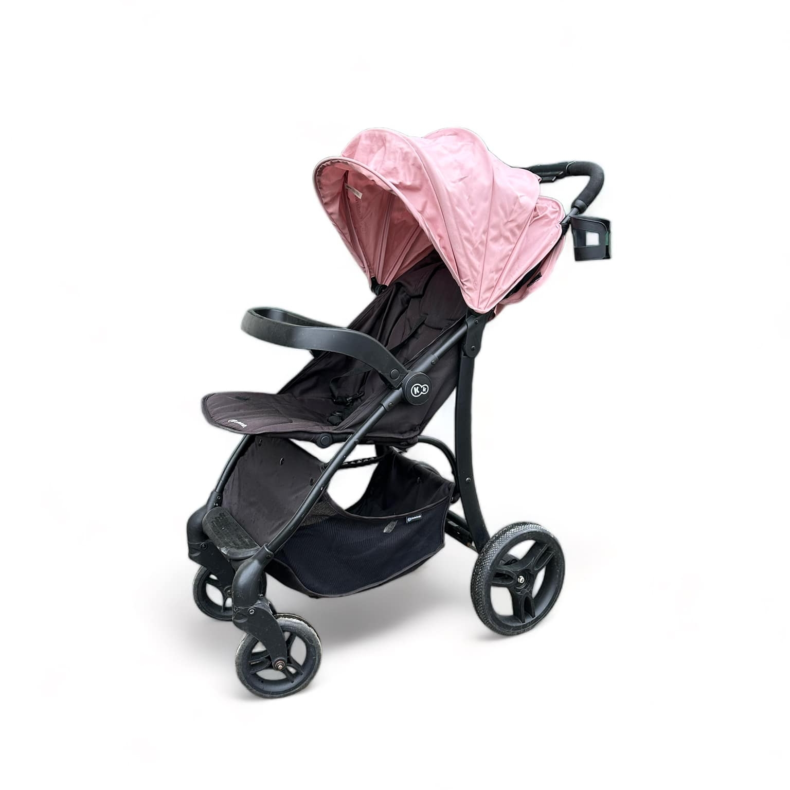 Прогулянкова дитяча коляска чорно-рожева